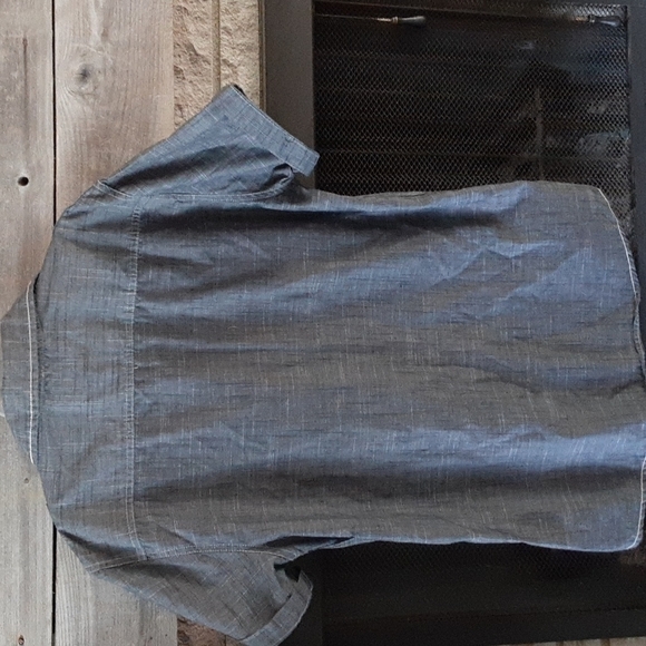 Tranquility Mayhem size medium dark grey short sleeve designer casual shirts - Picture 9 of 12